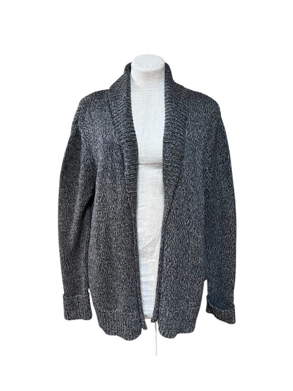 T Alexander Wang Gray Open Front Shawl Collar Cardigan Sweater Wool Blend Medium